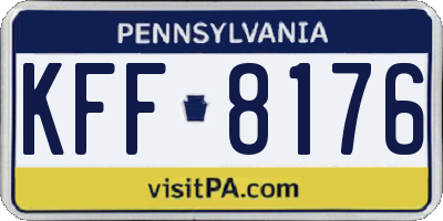 PA license plate KFF8176