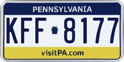 PA license plate KFF8177