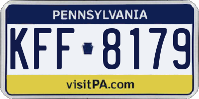PA license plate KFF8179
