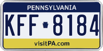 PA license plate KFF8184