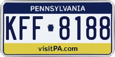 PA license plate KFF8188
