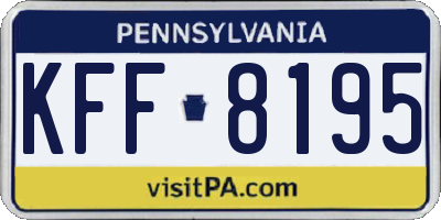 PA license plate KFF8195