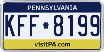 PA license plate KFF8199
