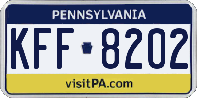 PA license plate KFF8202