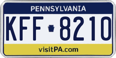 PA license plate KFF8210