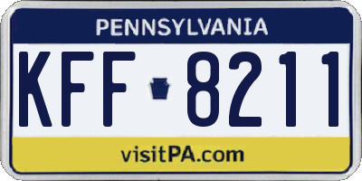 PA license plate KFF8211