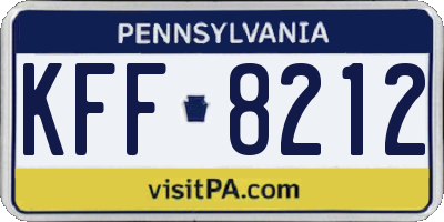 PA license plate KFF8212