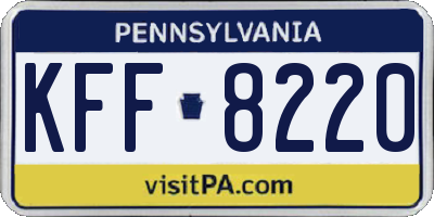 PA license plate KFF8220