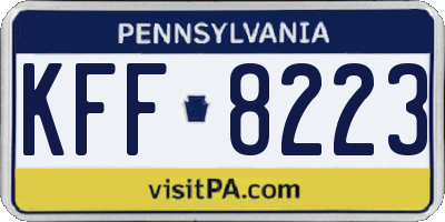 PA license plate KFF8223