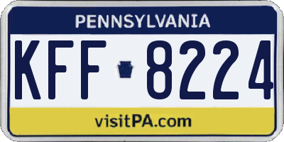 PA license plate KFF8224