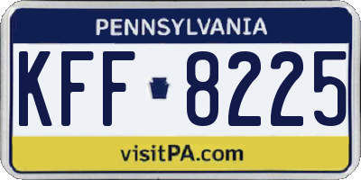 PA license plate KFF8225