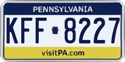 PA license plate KFF8227
