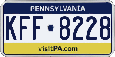 PA license plate KFF8228
