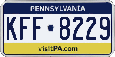 PA license plate KFF8229