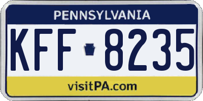 PA license plate KFF8235