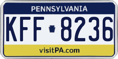 PA license plate KFF8236