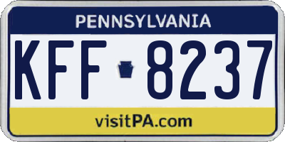 PA license plate KFF8237