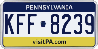PA license plate KFF8239