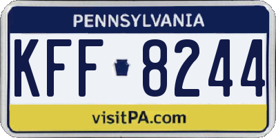 PA license plate KFF8244