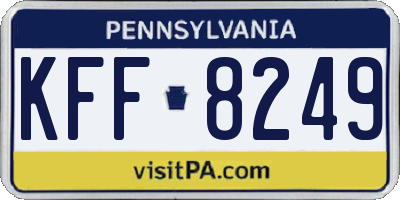 PA license plate KFF8249