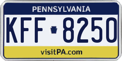 PA license plate KFF8250