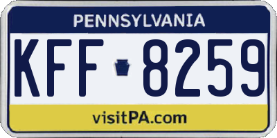 PA license plate KFF8259