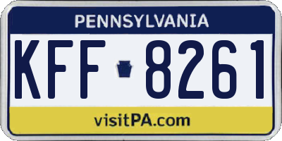 PA license plate KFF8261