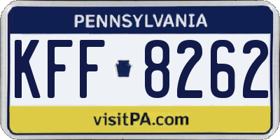 PA license plate KFF8262