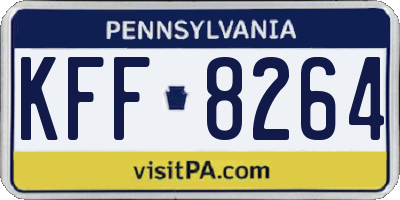 PA license plate KFF8264