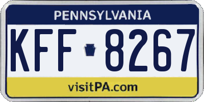 PA license plate KFF8267