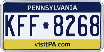 PA license plate KFF8268