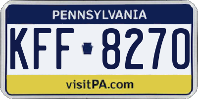 PA license plate KFF8270