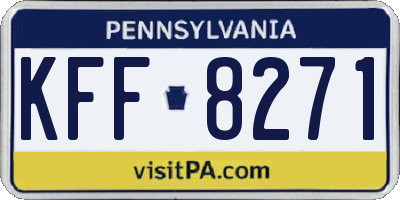 PA license plate KFF8271