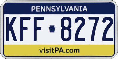 PA license plate KFF8272