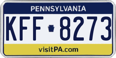 PA license plate KFF8273