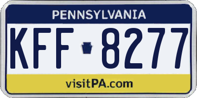 PA license plate KFF8277