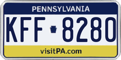 PA license plate KFF8280