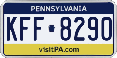 PA license plate KFF8290