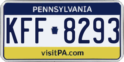 PA license plate KFF8293