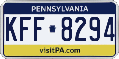 PA license plate KFF8294