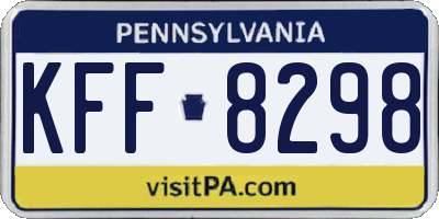 PA license plate KFF8298