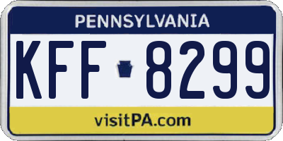 PA license plate KFF8299