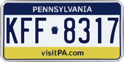 PA license plate KFF8317