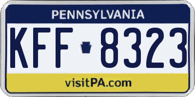 PA license plate KFF8323