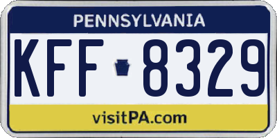 PA license plate KFF8329