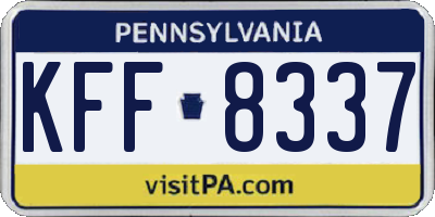 PA license plate KFF8337