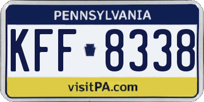 PA license plate KFF8338