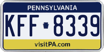 PA license plate KFF8339