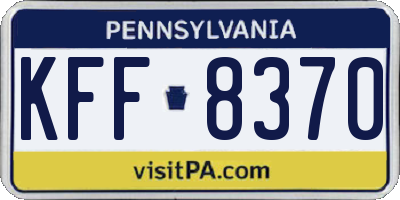 PA license plate KFF8370