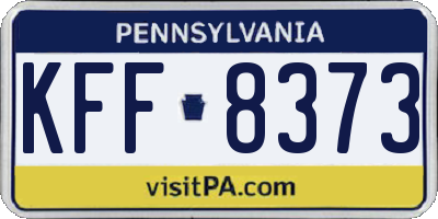PA license plate KFF8373